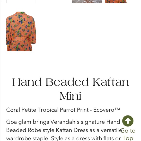 Hand Beaded Kaftan Mini - small
Coral Petite Tropical Parrot Print -NWT - Picture 3 of 12
